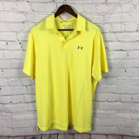 yellow under armour polo shirt